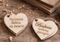 Drewniany breloczek serce 5 cm grawer personalizowany sklejka zawieszka