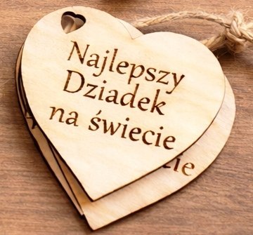 Drewniany breloczek serce 5 cm grawer personalizowany sklejka zawieszka