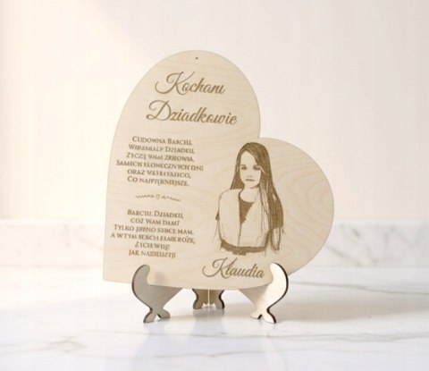 Grawer statuetka ze zdjęciem. Prezent dla Babci i Dziadka Personalizowany