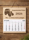 Kalendarz Drewniany 2026 z Ciągnikiem MTZ 82 | Personalizowany | Prezent