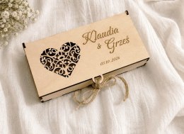 Pudełko na pieniądze ślubne personalizowane prezent ślub rękodzieło