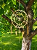 Złoty łapacz snów motyl drewniany wycinany laserowo dekoracja Boho